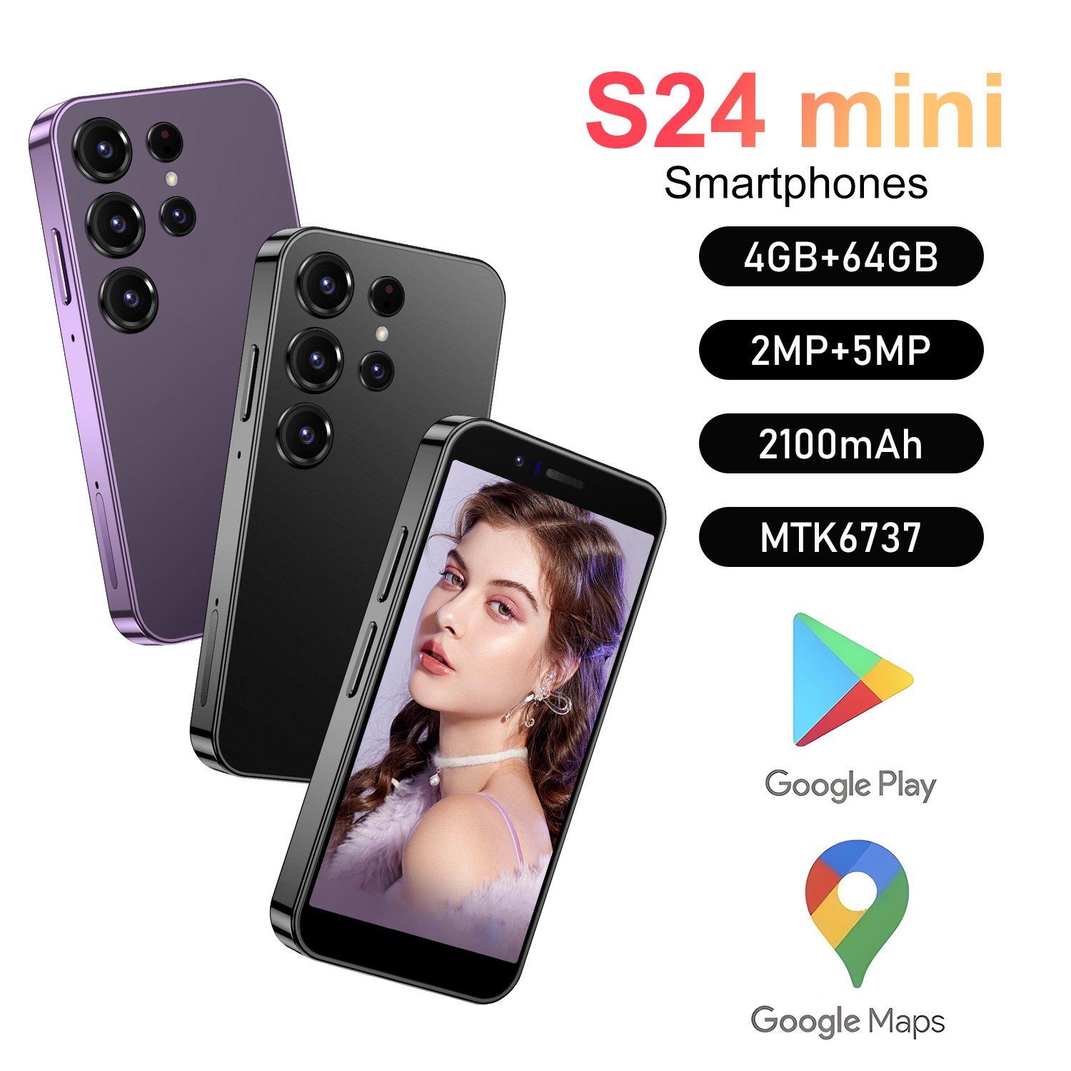 2024 New popular S24 mini cell phone unlocked dual SIM card IPS Screen WiFi & GPS 3G Smart Pocket Mini Android Phone